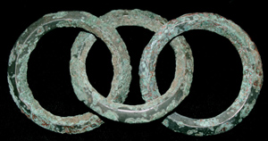 Bronze Age 3 Inter-twined Rings, Urnfield Culture c. 1000-800 BC Bronze Age 3 Inter-twined Rings, Urnfield Culture c. 1000-800 BC